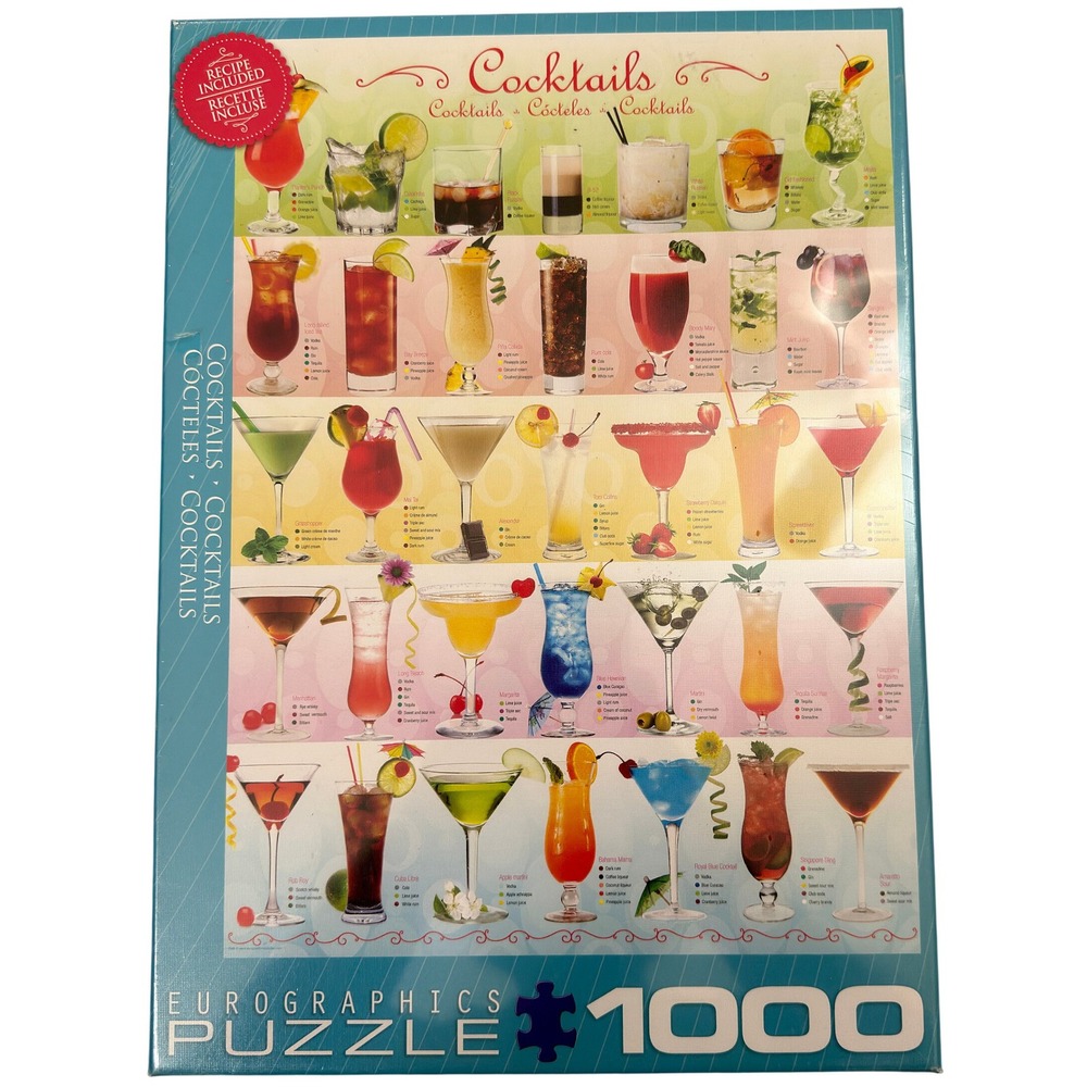 Eurographics Cocktails 1000 Piece Jigsaw Puzzle 6000-0588 New Sealed Mixology